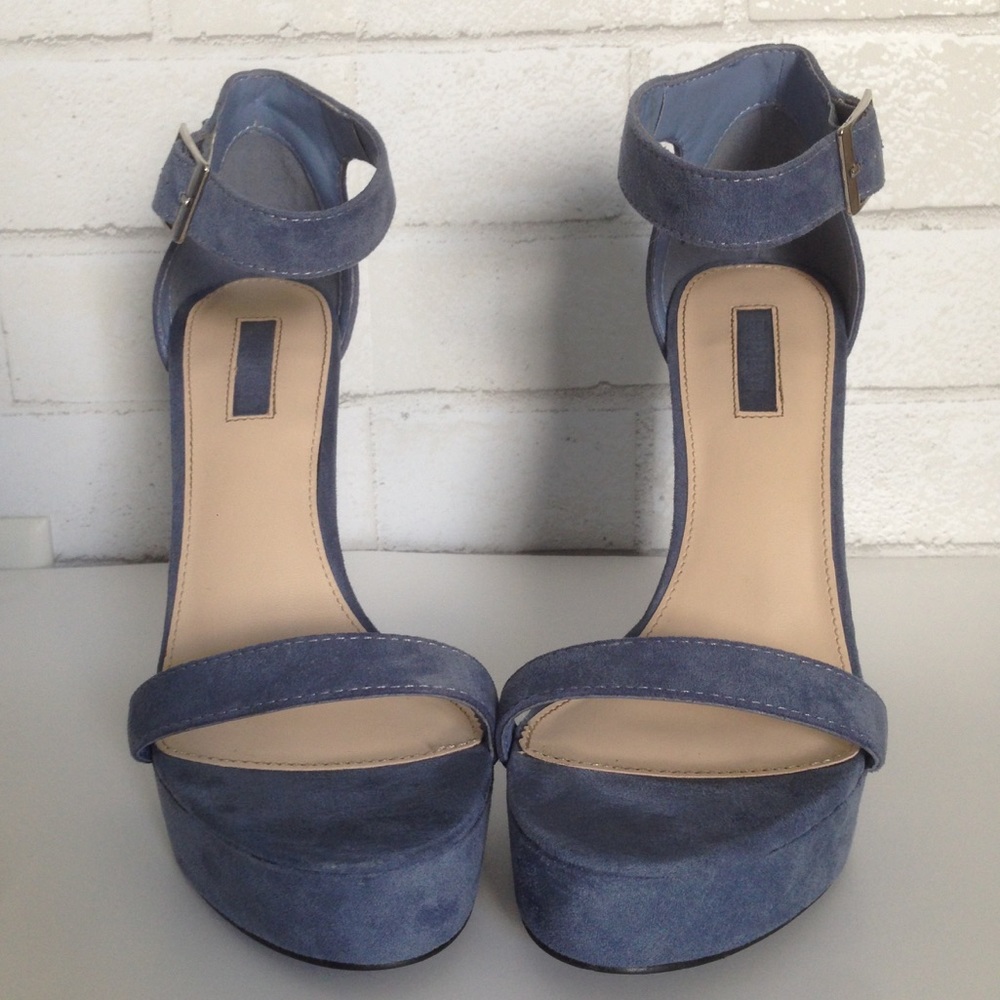 Forever 21 Faux Suede Ankle Strap Platform Heels